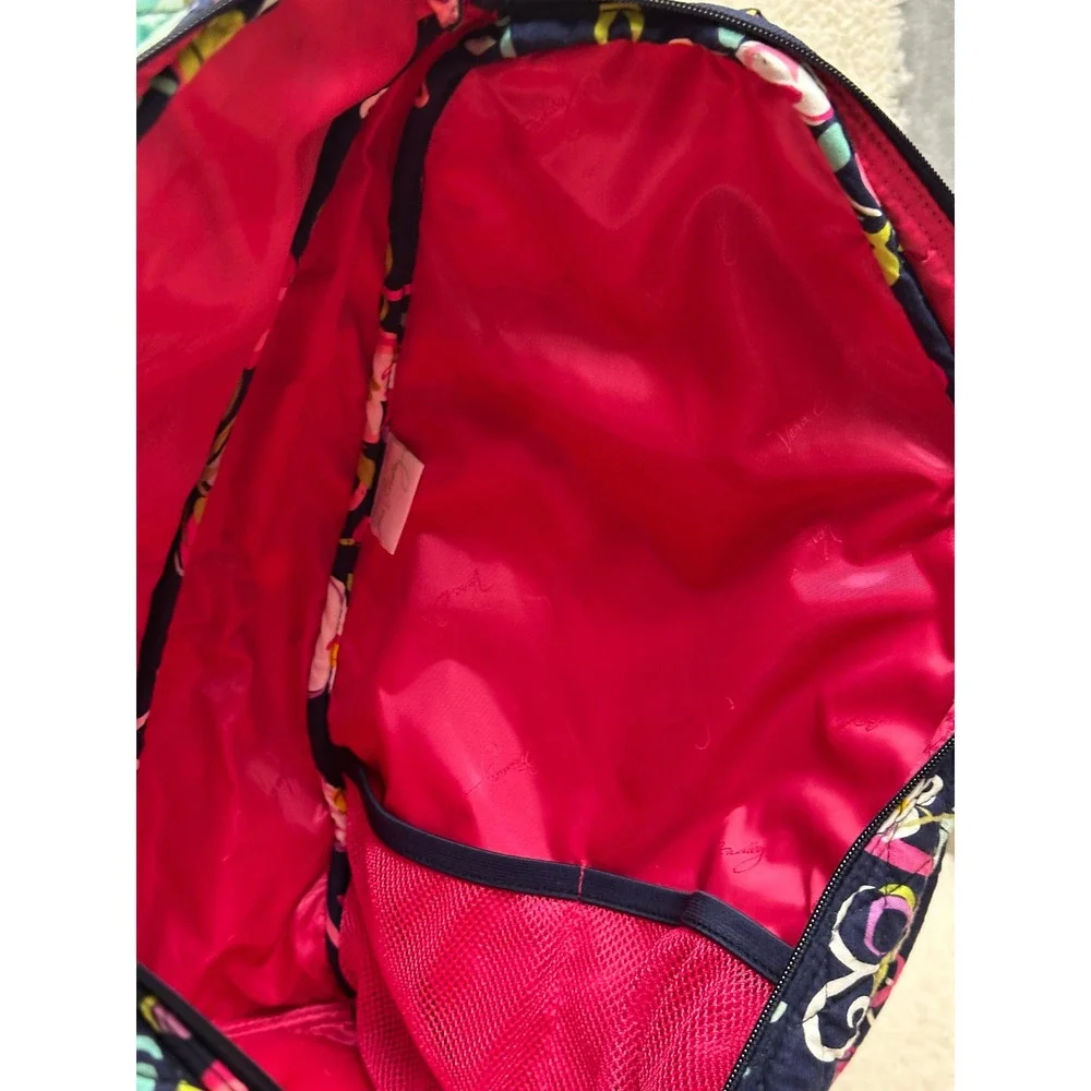 Vera Bradley Sling Tennis Backpack Navy Quilted Cotton Everyday Bag